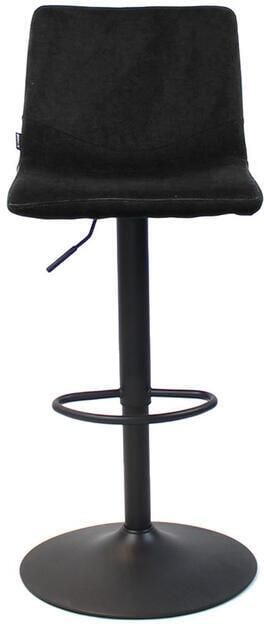 Bronx71 Barkruk zwart velvet Frenkie Barstoel in hoogte verstelbaar 60 76cm Barkrukken met rugleuning Barstoelen met rugleuning Zwarte barkruk velvet - Foto 3