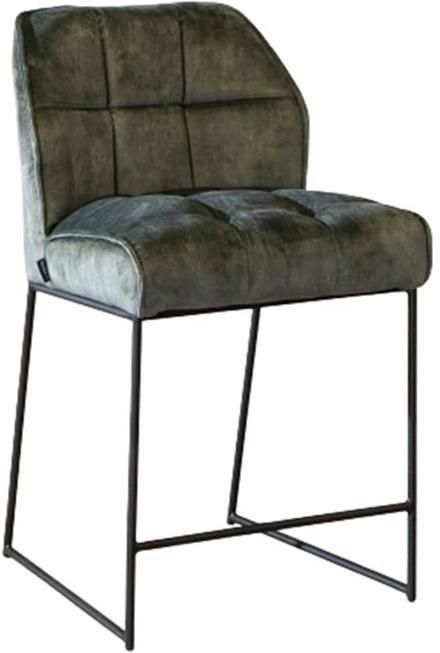 Bronx71 Velvet barkruk Janna groen 70 cm barstoel - Foto 2