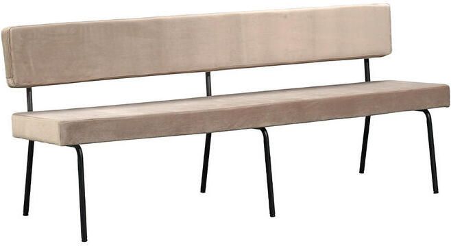 Bronx71 Velvet eetkamerbank Espen taupe 190 cm eettafelbank eetbank - Foto 3