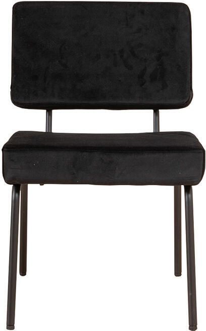 Bronx71 Velvet eetkamerstoel Espen zwart Eetkamerstoelen set van 6 stoel - Foto 2