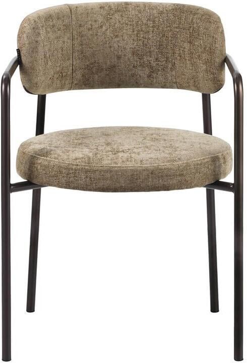 Bronx71 Velvet eetkamerstoel Gio taupe stoel - Foto 3