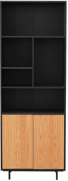 Bronx71 Wandkast Bradley zwart|blank eiken 80x220 cm - Foto 3