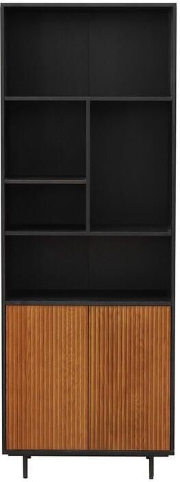 Bronx71 Wandkast Bradley zwart|rustiek eiken 80x220 cm - Foto 3