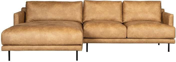 Bronx71 Industriële hoekbank Denver beige eco-leer links