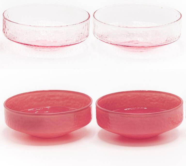 Brût Homeware Schaaltjes Claude roze | roze transparant set van 4