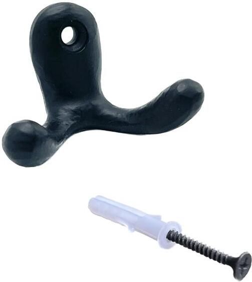 Brût Homeware Dubbele haak zwart kapstokhaak dubbel kapstokhaak scheepsmodel haakjes wandhaak wandkapstok kapstok zwart kapstok haken - Foto 3