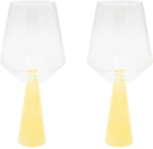 Brût Homeware Wijnglas Claude helder | geel topaas set van 2