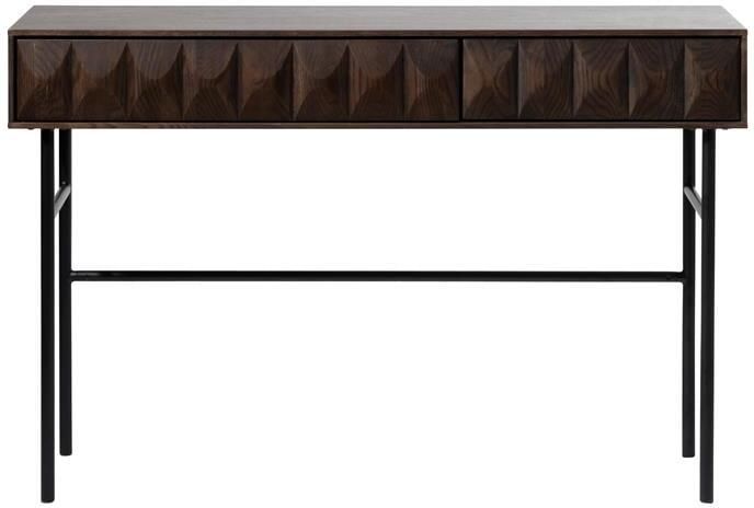 Giga Living Bijzettafel Donkerbruin Eikenhout & Metaal 39x117x75cm Bijzettafel Latina Espresso - Foto 3