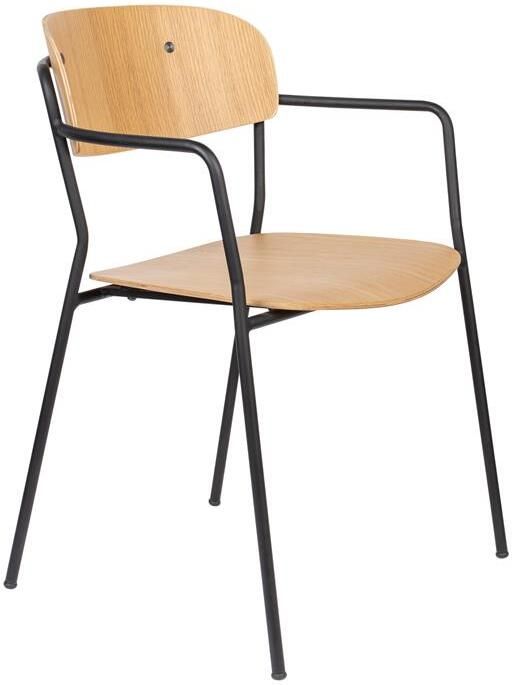 Housecraft Living Housecraft Jolien Eetkamerstoelen met armleuning Zwart Wood Set van 2 - Foto 4