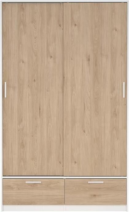 By fonQ basic Slim Kledingkast B 121 2 cm Eiken met witte rand