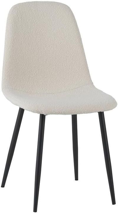 By fonQ basic Sweep Eetkamerstoel Bouclé Set van 4 Crème