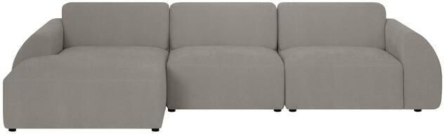 By fonQ Bink 3-zits Hoekbank met Chaise Longue Links Bouclé Grijs