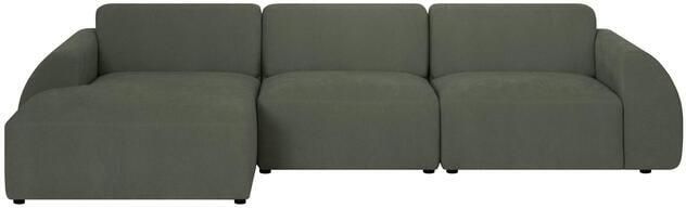 By fonQ Bink 3-zits Hoekbank met Chaise Longue Links Bouclé Mosgroen