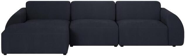 By fonQ Bink 3-zits Hoekbank met Chaise Longue Links Bouclé Zwart