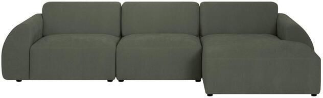 By fonQ Bink 3-zits Hoekbank met Chaise Longue Rechts Bouclé Mosgroen