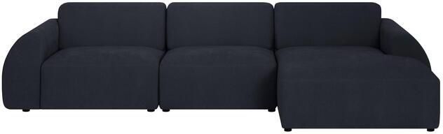 By fonQ Bink 3-zits Hoekbank met Chaise Longue Rechts Bouclé Zwart