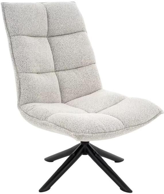 HomeMixx Draaibare Fauteuil Lucas Bouclé Beige Teddystof Naturel Zwart onderstel - Foto 2