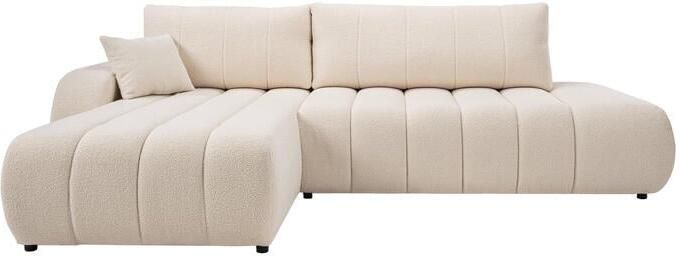 By fonQ Bree Hoekbank Links met Slaapfunctie Bouclé Crème