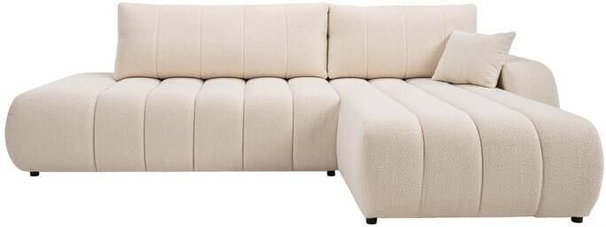 By fonQ Bree Hoekbank Rechts met Slaapfunctie Bouclé Crème