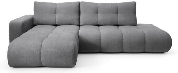 By fonQ Charme Hoekbank Links met Slaapfunctie Chenille Donkergrijs
