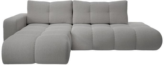 By fonQ Charme Hoekbank Links met Slaapfunctie Chenille Grijs