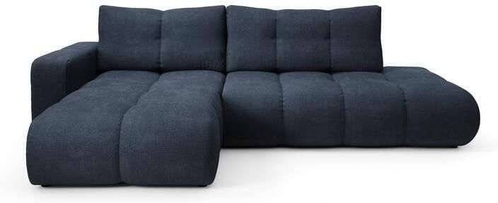 By fonQ Charme Hoekbank Links met Slaapfunctie Chenille Marineblauw