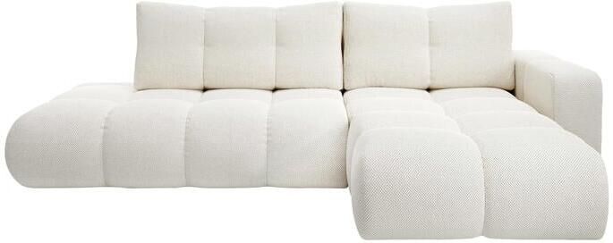 By fonQ Charme Hoekbank Rechts met Slaapfunctie Chenille Ivoor