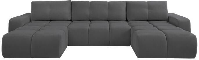 By fonQ Charme U-bank met Slaapfunctie Chenille Antraciet