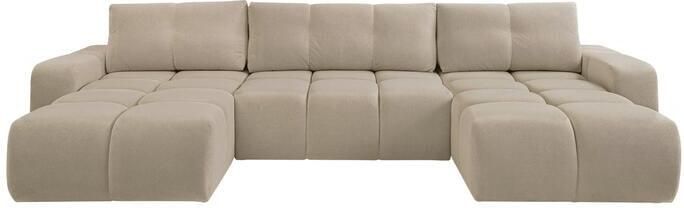 By fonQ Charme U-bank met Slaapfunctie Chenille Beige