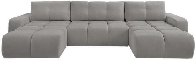 By fonQ Charme U-bank met Slaapfunctie Chenille Grijs