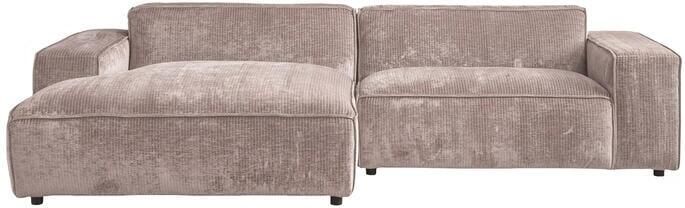 By fonQ Chunky Hoekbank met Chaise Longue Links Rib Taupe