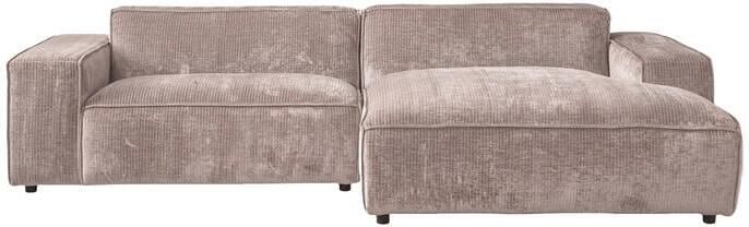 By fonQ Chunky Hoekbank met Chaise Longue Rechts Rib Taupe