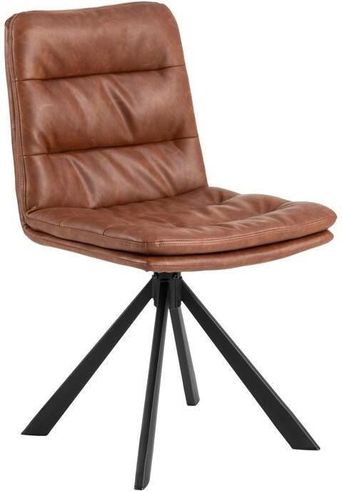 Giga Living Eetkamerstoel Ensta Cognac PU Leer Zithoogte 52cm Set van 2 - Foto 3