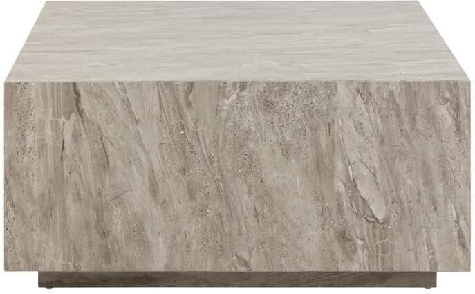 Bendt Vierkante Salontafel Flavian Travertin look 90 x 90cm Grijs - Foto 2