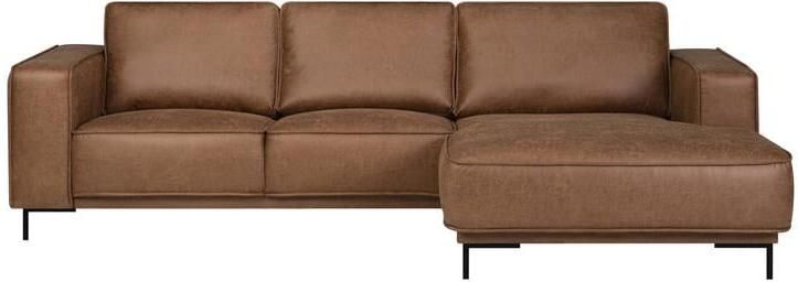 By fonQ Dune Hoekbank met Chaise Longue Rechts Kunstleer Cognac