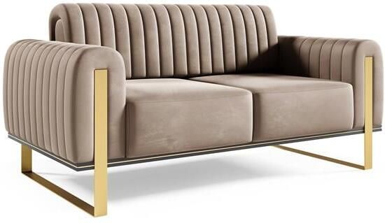 By fonQ Elite 2-zitsbank Fluweel Beige