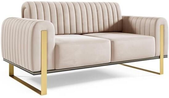 By fonQ Elite 2-zitsbank Fluweel Crème