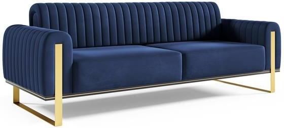 By fonQ Elite 3-zitsbank Fluweel Donkerblauw