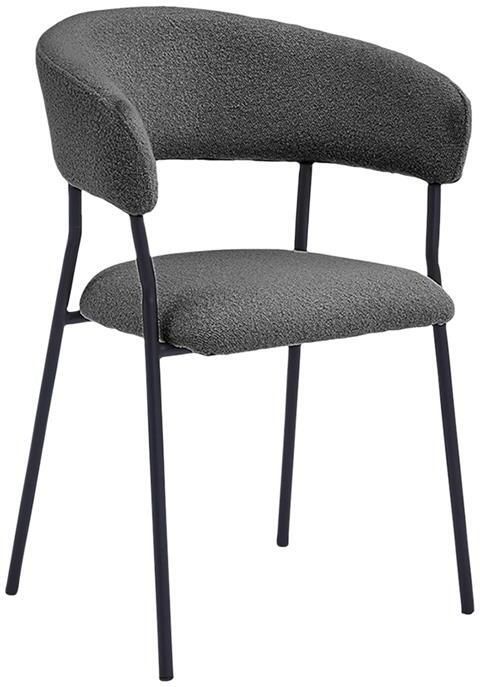 By fonQ Fiora Eetkamerstoel Bouclé Antraciet