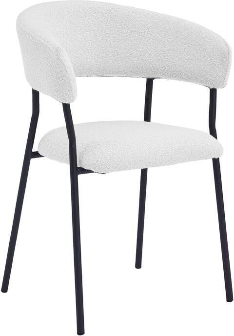 By fonQ Fiora Eetkamerstoel Bouclé Ivoor