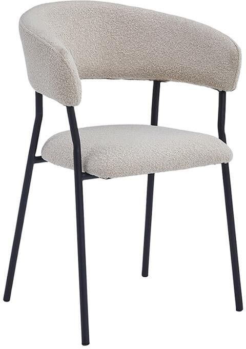 By fonQ Fiora Eetkamerstoel Bouclé Taupe