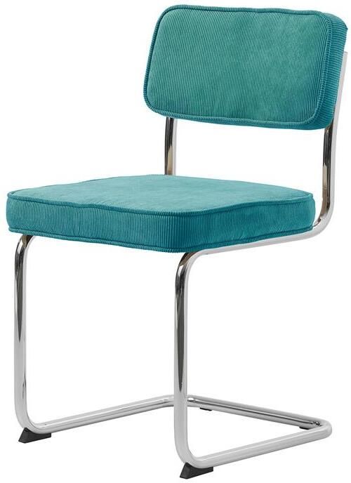 Meubelplaats Eetkamerstoel Rupert ribstof Blauw eetkamerstoelen set van 2 - Foto 3