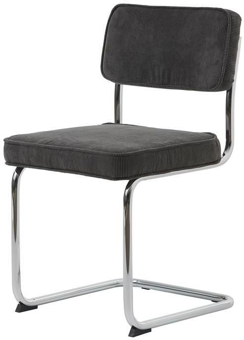 Meubelplaats Eetkamerstoel Rupert ribstof Grijs eetkamerstoelen set van 4 - Foto 3