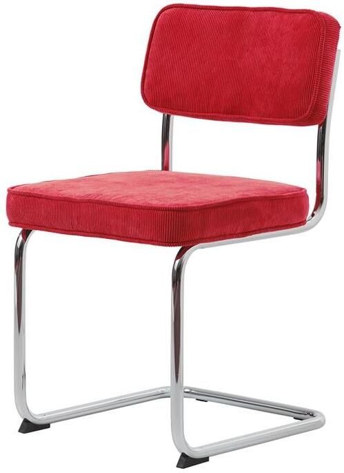 Meubelplaats Eetkamerstoel Rupert ribstof Rood eetkamerstoelen set van 2 - Foto 2