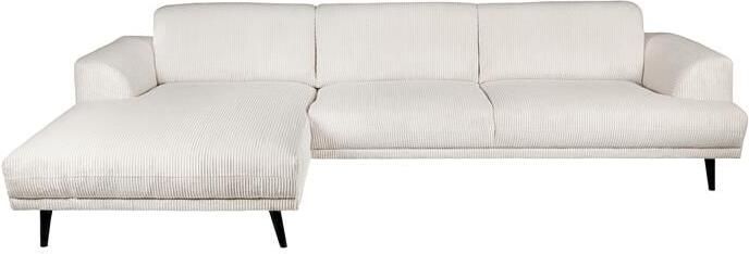 By fonQ Flair Hoekbank met Chaise Longue Links Rib Crème