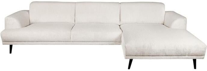 By fonQ Flair Hoekbank met Chaise Longue Rechts Rib Crème