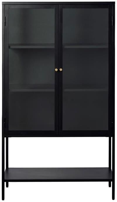 Giga Living Vitrinekast Metaal Zwart 3 Planken Gewicht 44kg 131 8x40x88cm - Foto 2