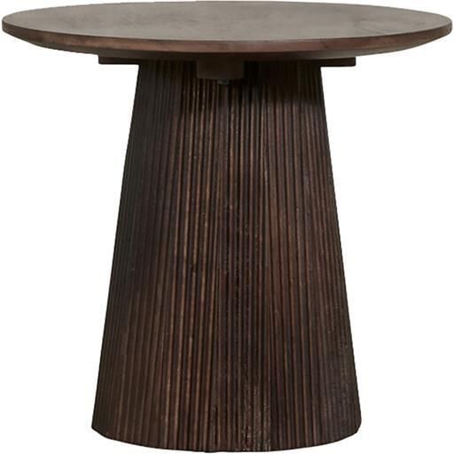 By fonQ Grand Bijzettafel Donkerbruin Mangohout Ø 50 cm - Foto 3