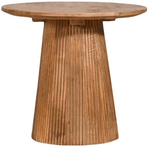 By fonQ Grand Bijzettafel Lichtbruin Mangohout Ø 50 cm