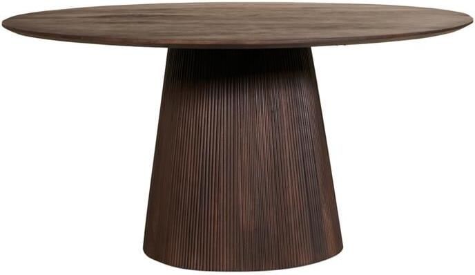By fonQ Grand Eettafel Donkerbruin Mangohout Ø 150 cm - Foto 2